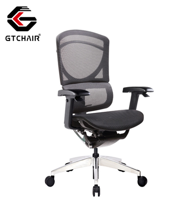Mid Back Ergonomic Staff Office Chair 65mm Black PU Mesh Manager